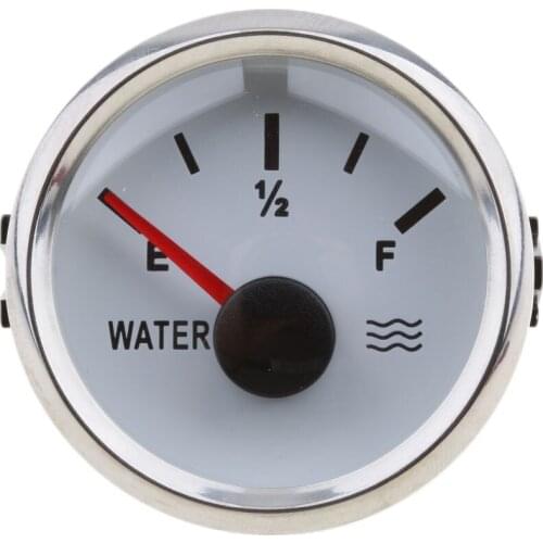 Marine Boat Level Water Level Gauge Indicator 2'' 52mm 9~32VDC White & Black