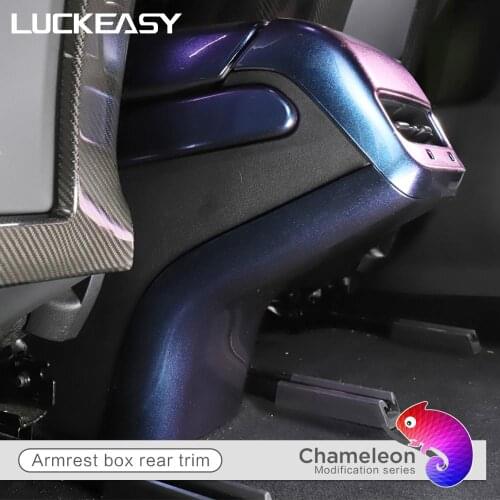 LUCKEASY Interior modification car air outlet lower decorate cover for Tesla Model3 and ModelY 2017-2020 starry chameleon series