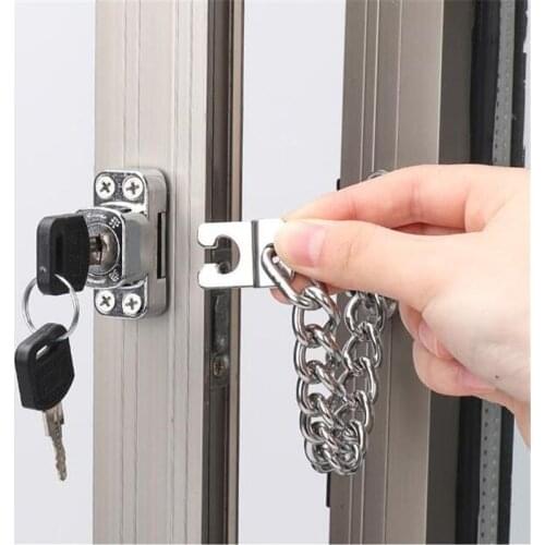 Door Window Lock Anti Theft Security Sash Tilt Latches Child Protection Moving Door Hasp Home Doorstop Guard Chains Clamp