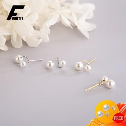 Luxury Pearl Earrings 925 Sterling Silver Jewelry Ornaments Freshwater Stud Earrings for Women Wedding Engagement Promise Party