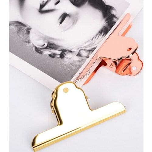 1 Pcs Luxury Rose Gold Gold Dovetail Chancery File Binder Creative School Metal Paper Clip Bookmark