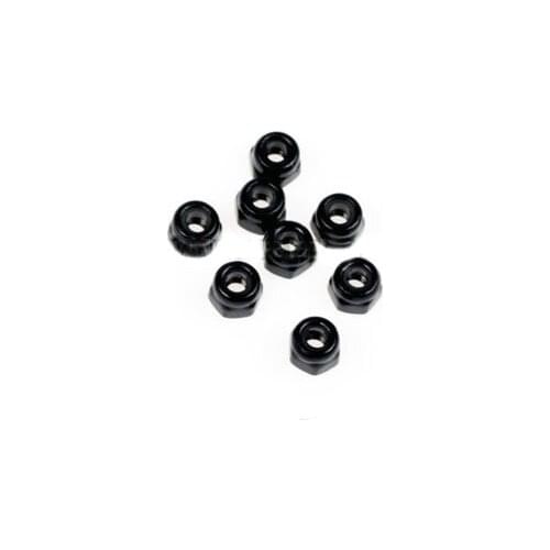 10pcs M2 Black Nut Carbon Steel Nylon Self-tightening Nuts 2mm Bolt Nut For Tamiya Mini 4WD Toy Car