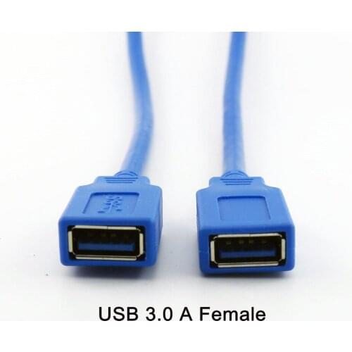 10x USB 3.0 A Female to USB 3.0 A Female Jack Female to Female Extension Connector Adapter Cable Cord 1FT/30CM Blue
