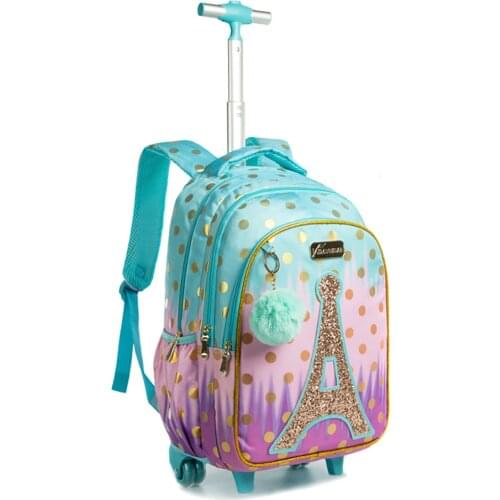 2021 Kids Luggage School Bag Backpack for Kids Backpacks for School Teenagers Girls Sequin Tower School Bags for Girls Sequins