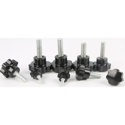 4pcs M6 Seven stars Torx Decorative Plastic Head Hand Screws Tightening Knob Screw Office furniture bolts 10-30mm length