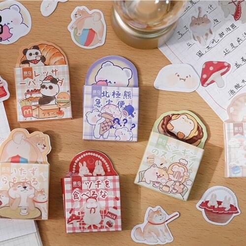 45pcs Lovely bear rabbit animal Stickers Diary DIY Decorative Sticker handbook Phone label