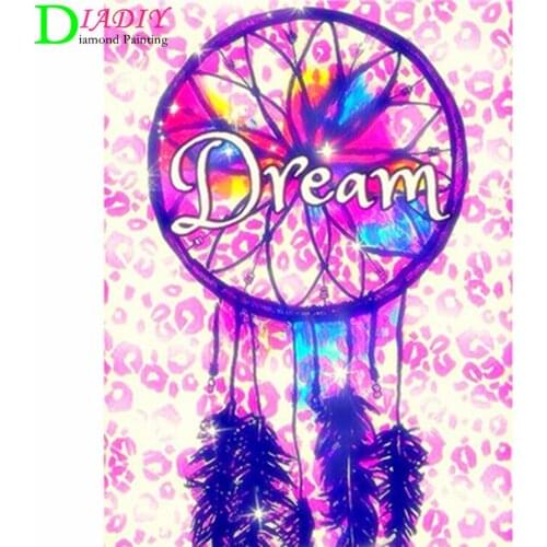 5D DIY full square diamond painting dream wind chime dream catcher home decoration rhinestone embroidery mosaic art picture kit