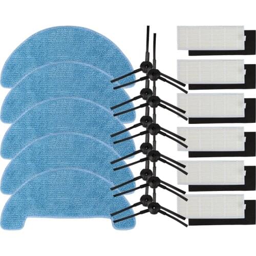 6*Filter+6*Sponge+12*Side Brush+5*Mop Cloth for ILIFE A4 Robot Vacuum Cleaner Parts chuwi ilife a4 T4