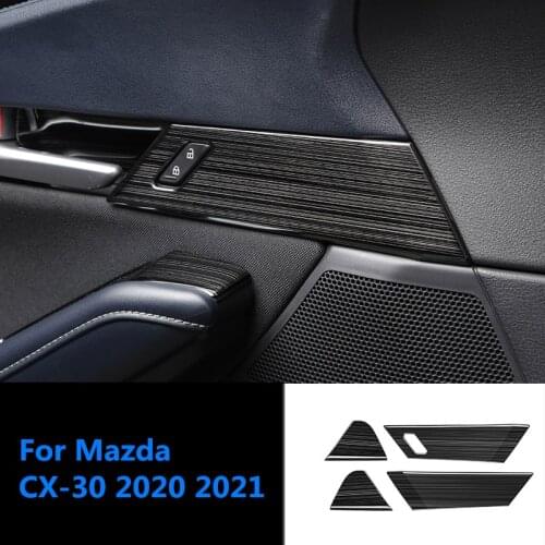 Accessories For Mazda CX30 CX-30 2020 2021 Interior Door Handle Bowl Cover Trims Frame Door Bowl Sticker Panel