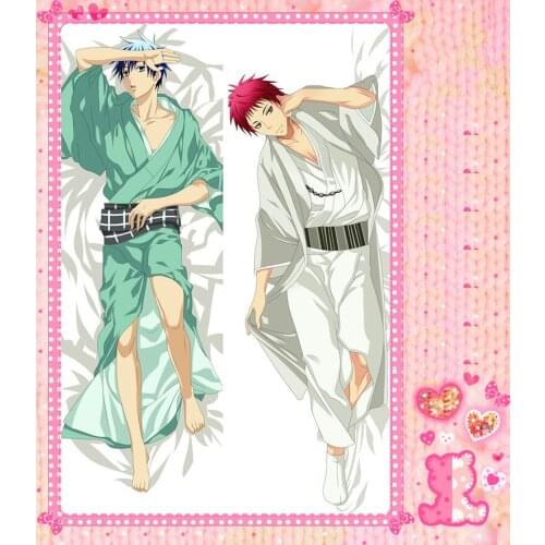 Anime Cartoon Kuroko No Basketball Double Bolster Hugging Pillow Case Pillow Cover Pillowcase Peach Skin 2 Way No.59033