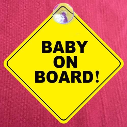 Car Vehicle Window Sucker Sticker Baby On Board Warning Safety Sign Decoration
