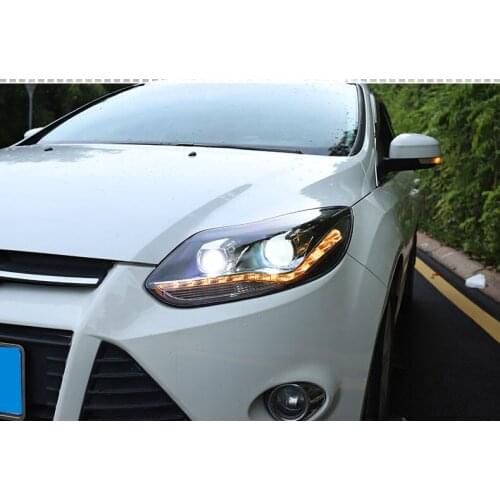 Car Styling LED Head Lamp for Ford Focus 3 headlights 2012-2014 Europe led guide light drl H7 hid Bi-Xenon Double Lens low beam