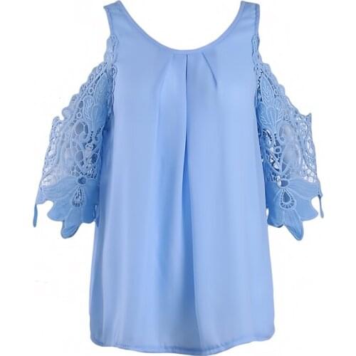 Bigsweety Ladies Blouse Fashion Womens Off Shoulder Tops Blouse Shirts Summer Hot Hollow Out Sleeve Shirt Boho Tunic Tops