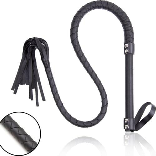 CamaTech 85CM/120CM PU Leather Long Horse Whip Bondage Flogger Fetish BDSM Sex Spanking Policy Knout Soft Riding Crop Adult Game