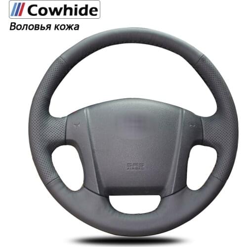 Black Genuine Leather Car Steering Wheel Cover for Kia Sportage 2 2005-2010 2009