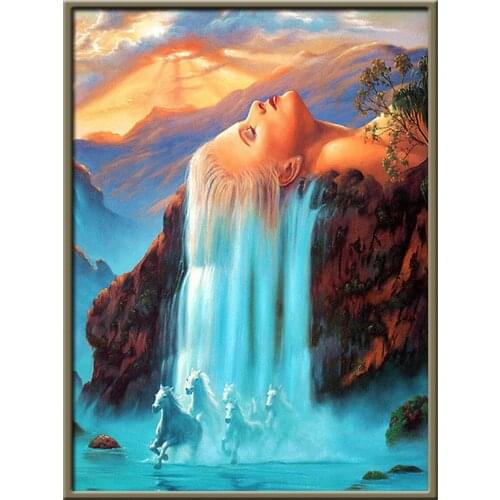 Tree Landscape DIY 11CT Embroidery Cross Stitch Kits Needlework Craft Set Printed Canvas Cotton Thread Home Decoration Sell