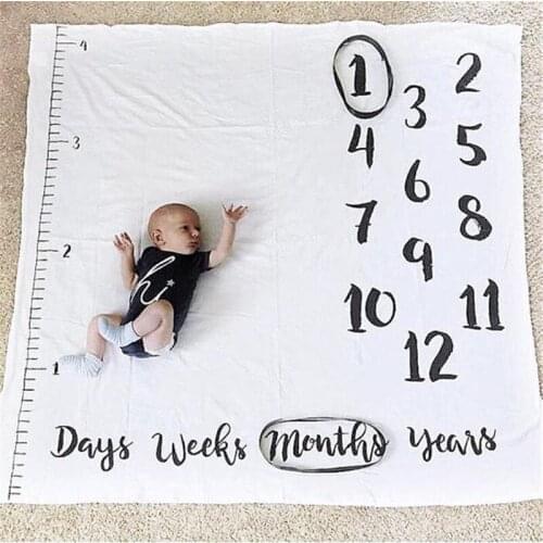 Infant Baby Milestone Blanket Toddler Photography Props Baby Photography Blankets Newborn Shooting Backdrop Cloth