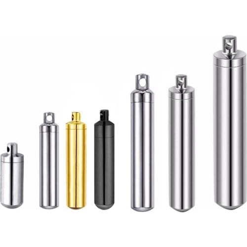 Dropship 5 Size Cylinder Cremation Urn Necklace for Ashes Memorial Keepsake Pendant Stainless Steel Keepsake Jewelry