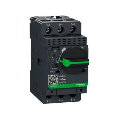 GV2-P14 GV2P14 Motor circuit breaker, TeSys GV2, 3P, 6-10 A, thermal magnetic, screw clamp terminals