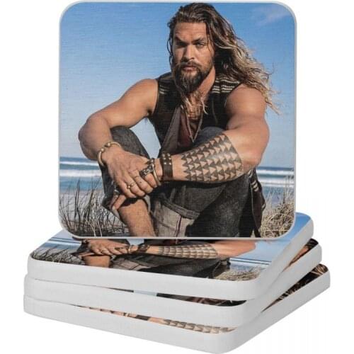 Jason Momoa Diatomite Square Round Coaster Anti-Scald Cup Bonsai Mat Soap Toothbrush Pad 10x10cm