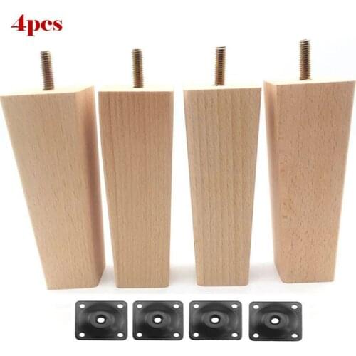 4Pcs 10/12/14cm Tapered Solid Wood Replacement For Sofa Bed Couch Foot Loveseat Coffee Table Cabinet Wood Furniture Wood Legs
