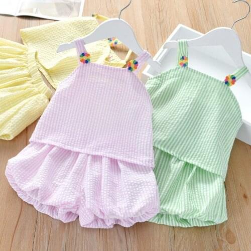 Hot sale new baby wear baby summer wear boys and girls pure cotton 0 vest and shorts set 1-2-3-4-5 years old