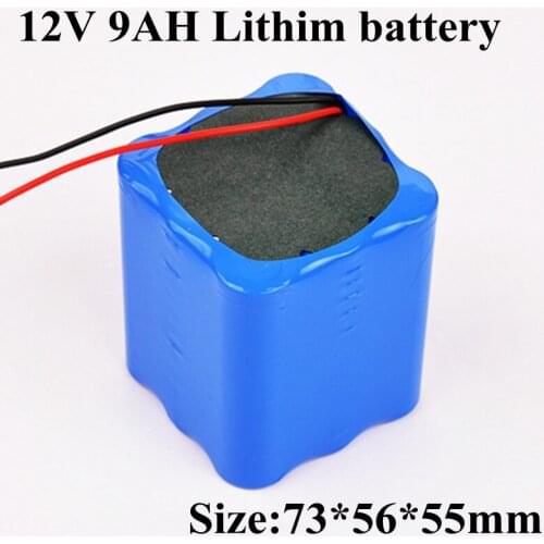 12V 9AH Lithium Battery 12v 9000mah 18650 Li Ion for 120W Sprayer Car Washer Subwoofer Audio Street Light Xenon Lamp Water Pump