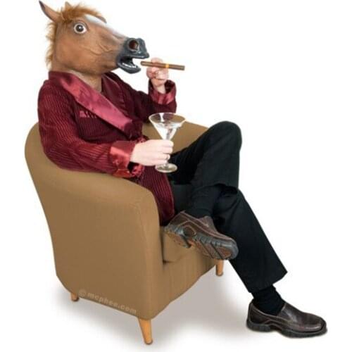 Horsehead Mask Animal Head Set Halloween Cospaly Horsehead Latex Masquerade Mask For Men Women Boys Girls Toys