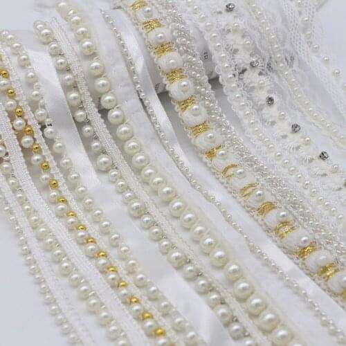 Many Styles in stock Braid Beaded Chain Trim Mesh Lace Ribbon Fabric Applique Sewing DIY craft garment