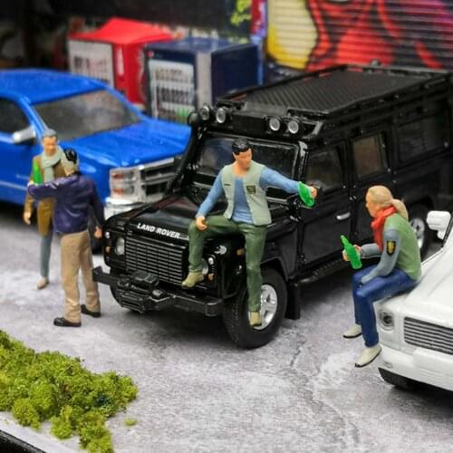 1/64 Scale Doll Model Scene Figures Character Home Desktop Decoration Party Picnic Drinking Cheers Bar Doll For Matchbox