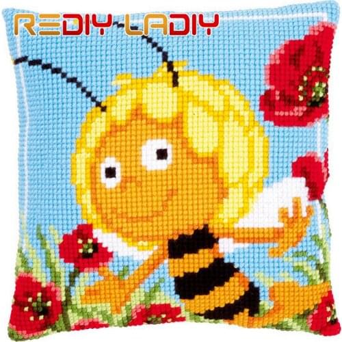 Cross Stitch Cushion Cover Maya with Willy 100% Acrylic Yarn Pillow Case Chunky Cross-Stitch Kits Home Decorative Throw Pillows