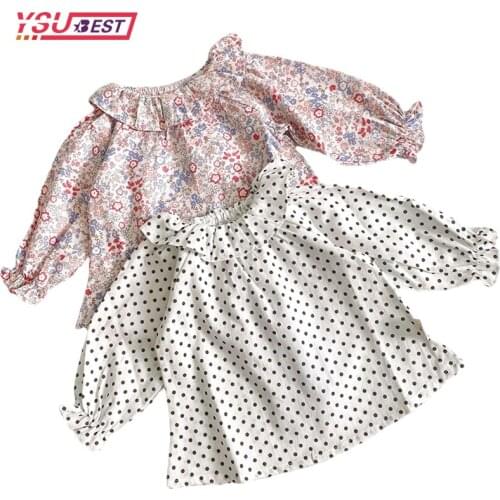 2021 Autumn Flower Kids Baby Girls Blouse Shirt Fashion Girls Floral Shirt Long Sleeve Pink Flower Printed Girls Blouse Shirt