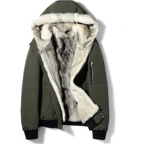 Real Fur Coat Mens Winter Jacket Real Wolf Fur Parka Men Short Jackets Streetwear Warm Parkas Plus Size Veste T-11-QF-01 Y1892