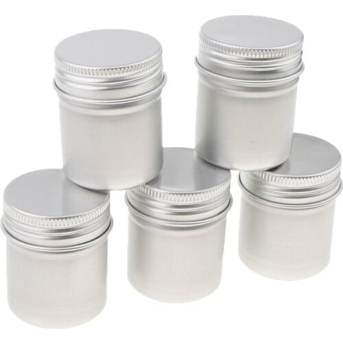5 X 50ml Empty Aluminum Jar, Gel Jar, Potty Jar, Tin Box with