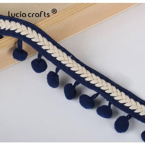 Lucia crafts 3yars Pom Pom Trim Lace Ribbon For Craft Wedding Decor Sewing Accessory P0313