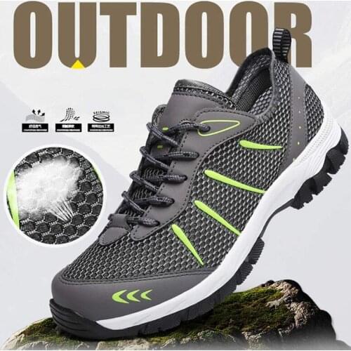 Mesh Men Casual Shoes Summer Outdoor Water Sneakers Men Trainers Non-slip Climbing Hiking Shoes Breathable Mens Treking Shoes