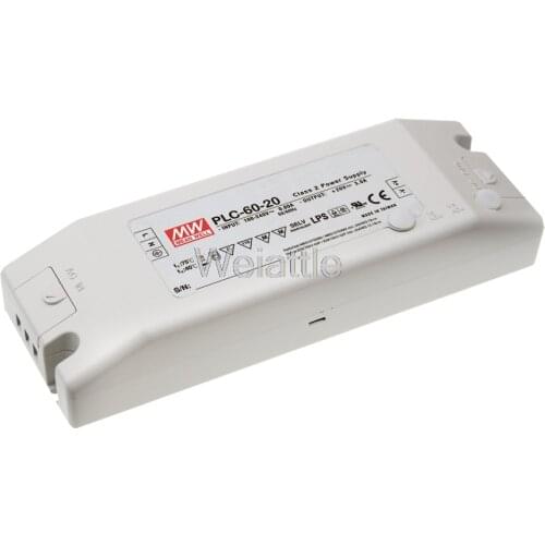 MEAN WELL original PLC-60-20 20V 3A meanwell PLC-60 20V 60W Single Output LED Power Supply