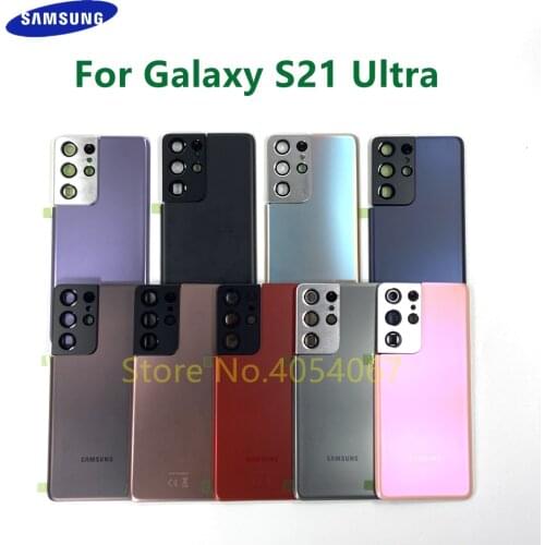 For SAMSUNG Galaxy S21 Ultra G998 G998F/DS G998B Battery Back Cover Door Housing Lid Shell Rear Case + Camera Glass Lens Frame