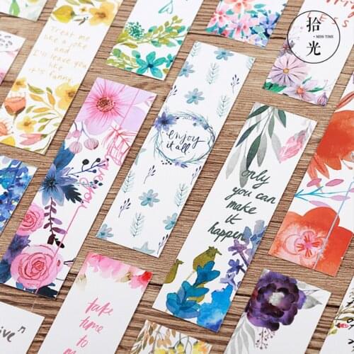 30pcs/lot Flowers Green Plants Bookmarks Book Reading Maker Page Paper Boxed paper Stationery School Office Supply Student gift