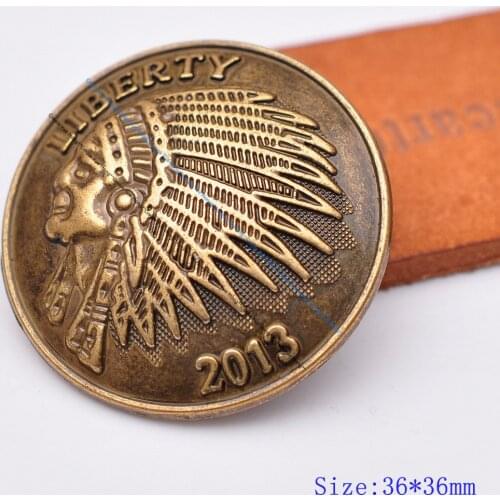 10PC 36mm Vintage Brass Biker Liberty Hobo Nickle Indian Head Motorcycle Leathercraft Belt Saddle Concho Screwback Badge