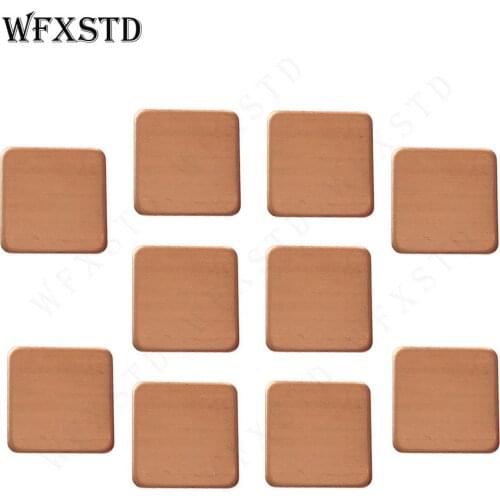 15mm*15mm*0.8mm 100pcs Rounded Notebook Graphics Copper CPU Thermal Pad Cooling Red Copper