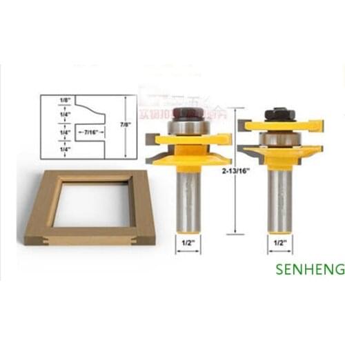 2pieces/set 1/2*2-13/16 Tenon door cabinet west milling machine woodworking cutter tools cnc router bits
