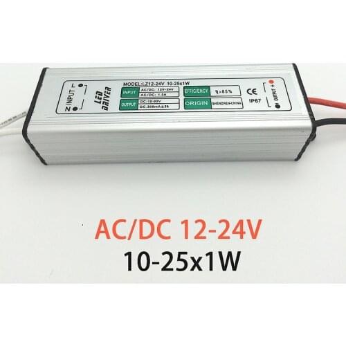 20pcs Ac/dc12v-24v 10W-25WX1 18W 25W Power Supply Floodlight Roadlamp LED Driver Transformer Boost/solar Energy Waterproof