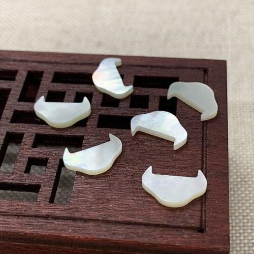 200pcs Natural MOP White Shell Lucky Lock Shape Cabochons CABs 7x11x1mm Cabochon DIY Hand Crafts Jewelry Accessories