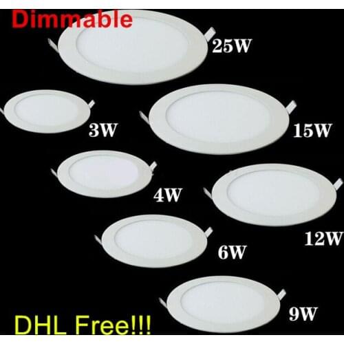 40pcs/lot Dimmable Ultra thin 9W LED Ceiling Recessed Grid Downlight / Slim Round Panel Light