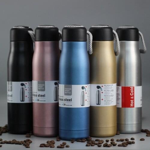 420/600ML Portable Double Stainless Steel Vacuum Flasks Coffee Tea Thermos Mug Sports Travel Cycling Bottles Tumbler Thermocup