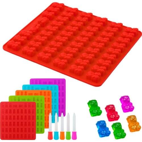 53-Cavity Fondant Cake Decorating 3D Kitchen Tools Baking Tool DIY Candy Chocolate Dessert Mold Gummy Bears Silicone Mold