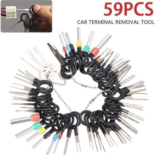 59pcs Car Auto Terminal Removal Wiring Crimp Connector Pin Extractor Puller Terminal Repair Tool Auto Pin Extractor Accessories