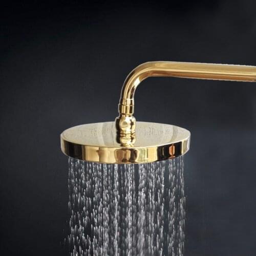 7.7 inch Round Modern Bathroom Rain Shower Head Gold Brass Shower Sprayer Bathroom Shower Head Nsh043