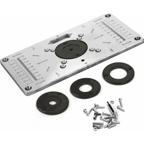 Aluminium Router Table Insert Plate Woodworking Benches Table Saws for Multifunctional Wood Plate Machine Engraving 4 Rings Tool